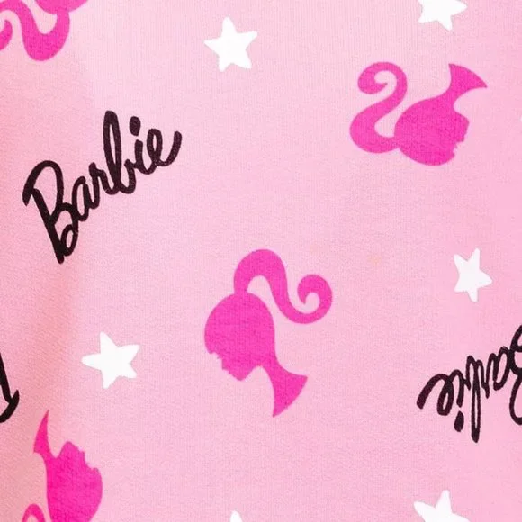 NWT Adorable Soft Pink Barbie Logo Dress Girls Costume +Gift